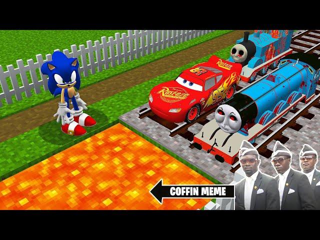 TRAPS for THOMAS THE TANK ENGINE.EXE & FRIENDS and LIGHTNING MCQUEEN in Minecraft - Coffin Meme