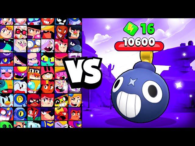 TICK SHOOKY HEAD vs ALL BRAWLERS! With 16 POWER-UPs! | Brawl Stars