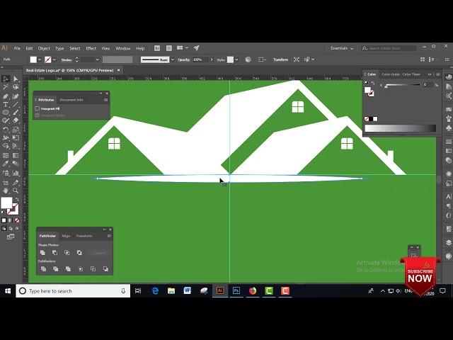 How to Logo  House Design in Adobe Illustrator CC Tutorial