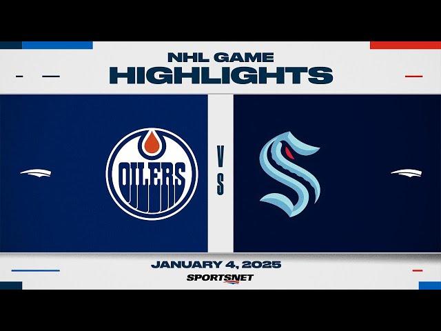 NHL Highlights | Kraken vs. Oilers - January 4, 2025