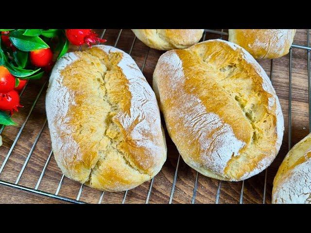 Simple dough Italian bread No kneading, quick, simple and delicious.