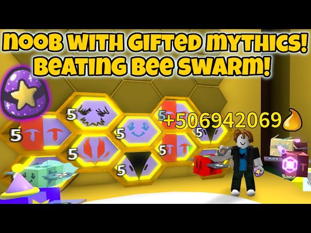 Noob With Gifted Mythics! Beats Bee Swarm! (Unofficial Supercut)