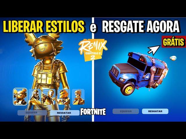 *NOVA* ATUALIZAÇÃO DO FORTNITE! SKIN GRÁTIS para TODOS e RECOMPENSAS GRÁTIS TEMPORADA REMIX!