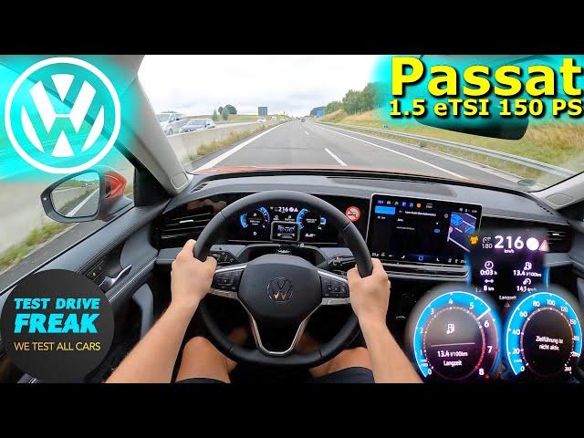 2024 Volkswagen Passat 1.5 eTSI Variant DSG 150 PS TOP SPEED AUTOBAHN DRIVE POV Fuel Consumption