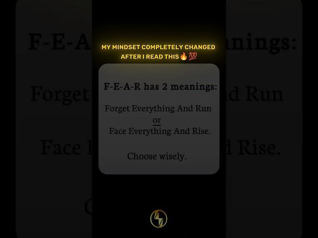 ️ This FEAR Mindset Shift Could Change Your Life Forever  #shorts #motivation #motivationalquotes