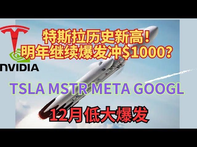 特斯拉重回巅峰，明年更high？googl meta aapl 均历史新高！