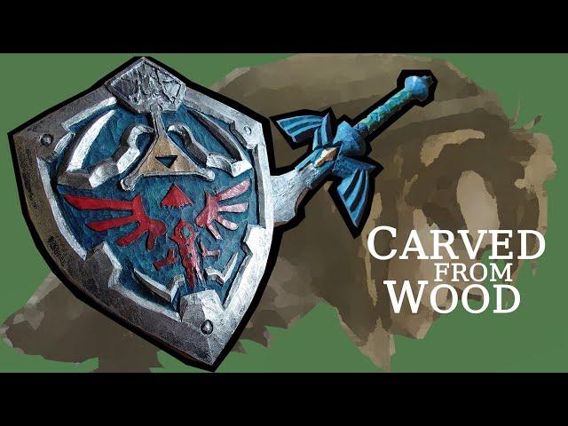 I made some wood into LINK's SHIELD and MASTER SWORD from Twilight Princess