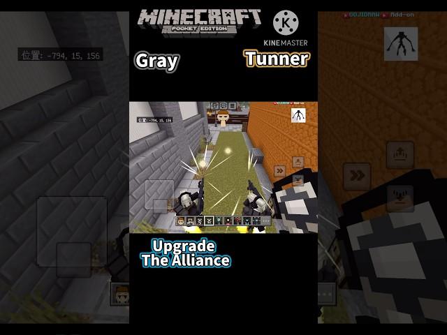 Minecraft PE Gray & Tunner VS Upgrade Alliance #shorts #sprunki #skibiditoilet