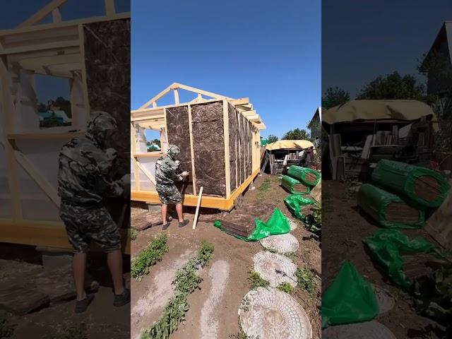Каркасная баня 6х4 территория отдыха