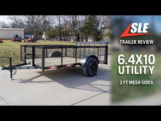 Overview of 6.4x10-2ft Mesh Dovetail Utility Trailer | #lawncare #sleequipment #trailers