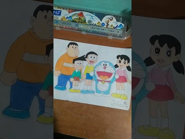 Doreamon and his friends drawing #crazy lyrics #sushma,s sketch #shorts