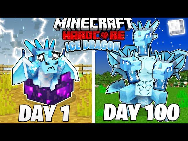 I Spent 100 Days as an ICE DRAGON in HARDCORE Minecraft!