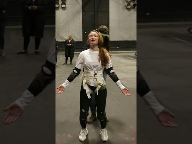 Sadie Sink on the set of Stranger Things season 4 #shorts