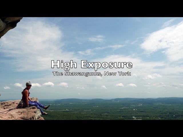 Rock Climbing the High Exposure route at The Gunks, New York