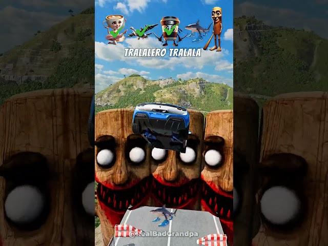 Italian Brainrot Funk BeamNG DRIVE Car Jump Challenge  #beamngdrive #italianbrainrot
