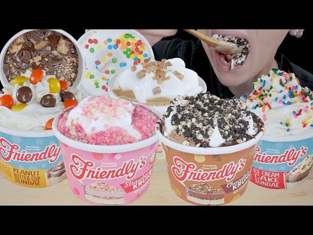 ASMR Ice Cream Sundaes *Chocolate Cake, Ice Cream Cake, Peanut Butter Cup, Strawberry Cheesecake