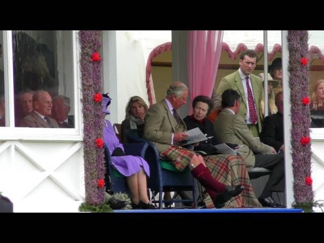Braemar Gathering 2016 - Arrival of the Queen with HRH Prince Philip & parade by the massed bands