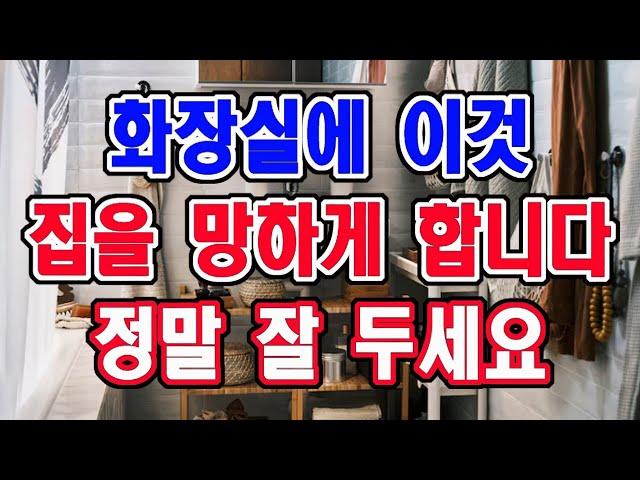 화장실에 이것 정말 잘 두세요. 큰 불행을 만드는 풍수에서 정말 중요한 것입니다.