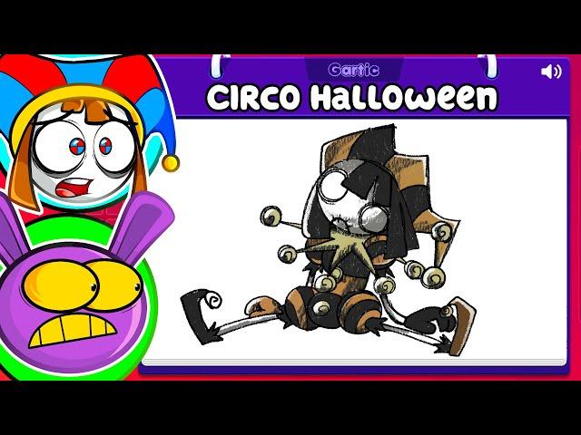 Pomni e jax DESENHAM o Halloween do Circo Digital no Gartic Phone!!!