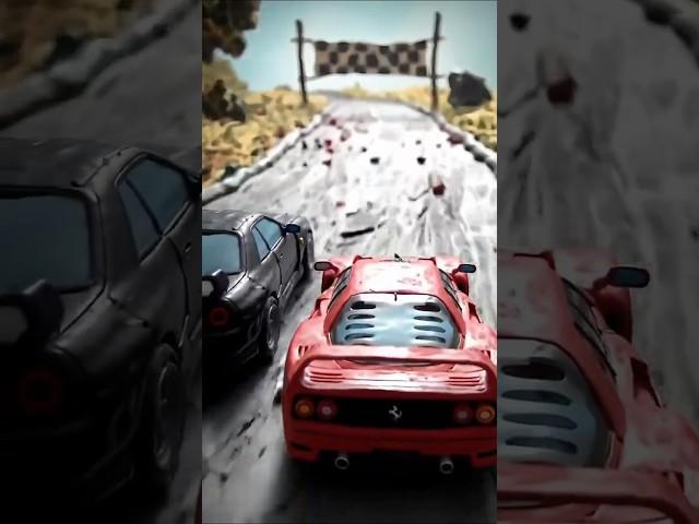 Ferrari vs Nissan | Racing in Clay - part 2 | Stop-Motion Madness! ️#shorts #ytshorts #viral