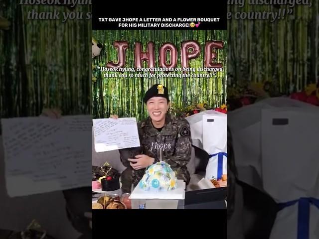 TXT sent JHOPE a letter along with a bouquet