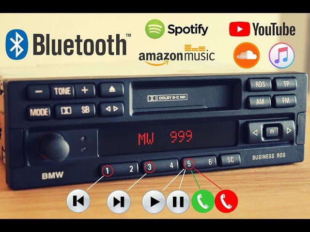 ⭐ BMW E36 Radio BUSINESS RDS with Bluetooth, line out, AUX IN and hands-free E31 E32 E34 M3 M5