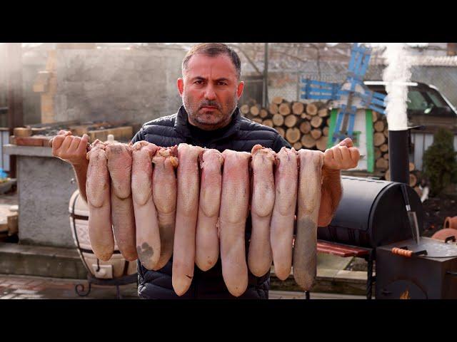 HOT SMOKED BEEF TONGUES. ENG SUB