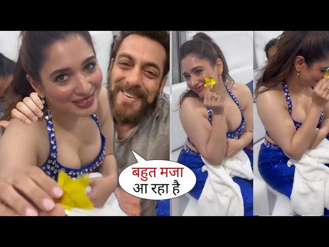 Salman Khan Tamanna Bhatia Backstage Full On Masti in Dubai During Dabangg Tour Show