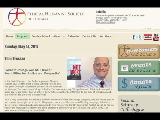 "Chicago Is Not Broke" Presentation to Ethical Humanist Society