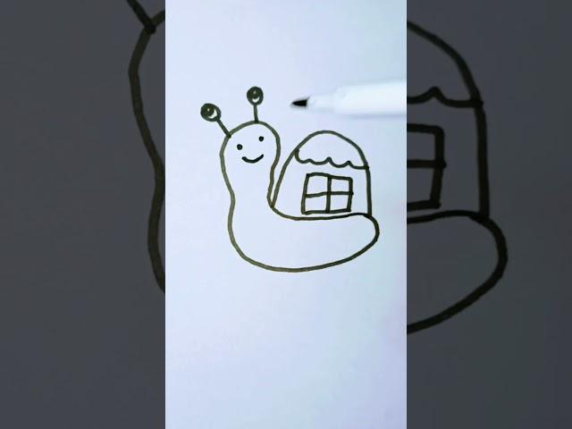 how to draw a snail house #drawing #drawing #1442