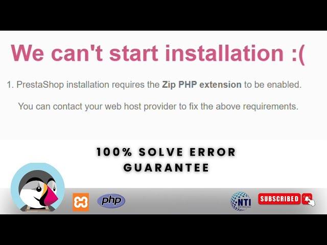 We can't start installation :(  Xampp download localhost error Prestashop || Zip PHP extension ||