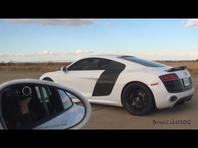 Porsche 997.2 GT3 vs. Audi R8 V10  (0-170mph)