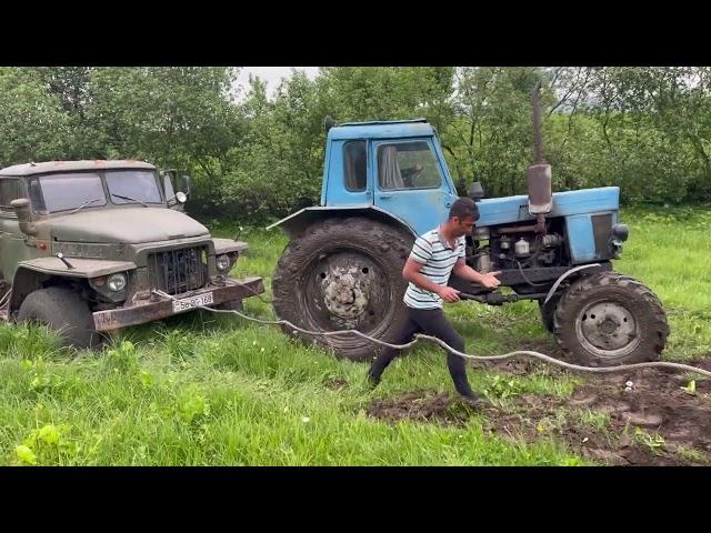 Трактор МТЗ 82 Застрял а УРАЛ не Смог Вытащить с Лебёдкой ( 2 part )