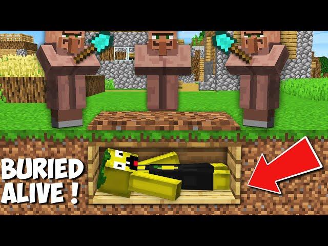 Why did THESE VILLAGERS BURIED ME ALIVE in Minecraft ? HOW TO SURVIVE UNDERGROUND ?