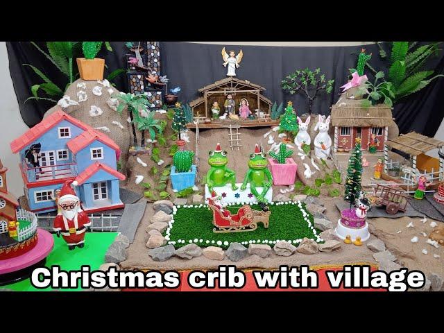 How To make christmas Crib/Diy Nativity Scene/Diy mini Christmas village/Making Christmas village