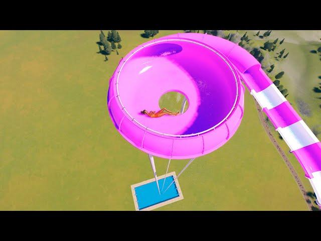 1000 FT Water Slides Drop Down – Planet Coaster 2