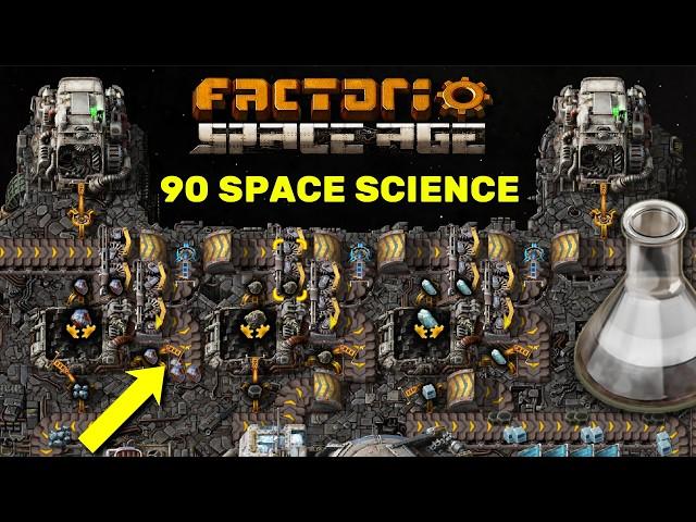 Efficient Space Science Platform in Factorio - No Circuit Logic - 90 SPM Beginner Guide / Tutorial