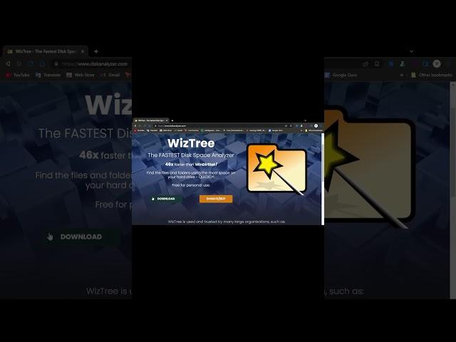 The software you need to cleanup your storage... #shorts #wizztree #windows