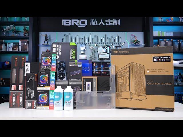 「BRO」4K PC Build Thermaltake Ceres 500 TG ARGB  Snow With 13900K+RTX4090.TT新款劲透500白色机箱分体水冷#pcbuild