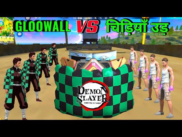 Gloowall Skin Challange And चिड़ियाँ उड़ On Factory Roof | Demon Slayer vs Adam | Garena Free Fire 