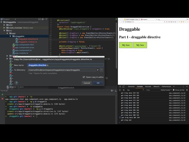 Drag/drop in Angular 5+ - part 1 of 6 - draggable directive