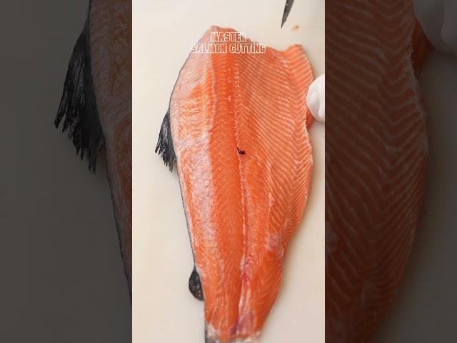 How to Fillet a Whole Salmon | How to Make Sashimi #1 #salmonasmr #salmonsashimi #salmoncutting