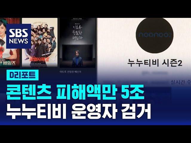 콘텐츠 피해액만 5조…누누티비 운영자 검거 / SBS / #D리포트