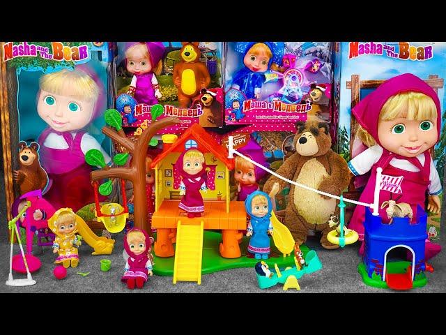 96 Minutes Satisfying with Unboxing Cute Masha and The Bear Tree House Set, Masha Colourful Dolls