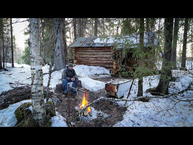 ИЗБА В ТАЙГЕ. ЧУТЬ НЕ ПОМЕР ОТ ТАКОГО УЖИНА. РЫБАЛКА.