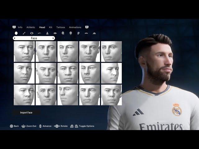 Sergio Ramos FIFA 24 pro clubs look alike tutorial | EA SPORT FC 24 |  Real Madrid | SPAIN LEGEND