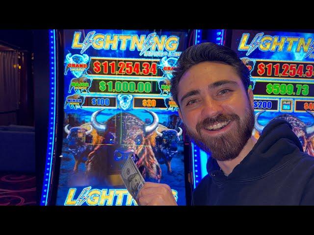 We Put $100 in this Lightning Buffalo Link Slot and THIS Happened!