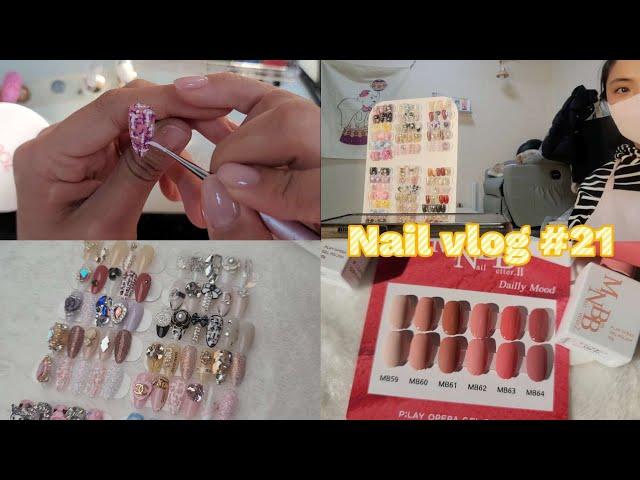 [Nail vlog] 네일샵 일상 (이달의아트 만들기, 택배언박싱, 네일언박싱, 자석아트판 추천, 신상컬러발색, 팝페라젤 mnbb2, 파츠정리, 11월 아트)