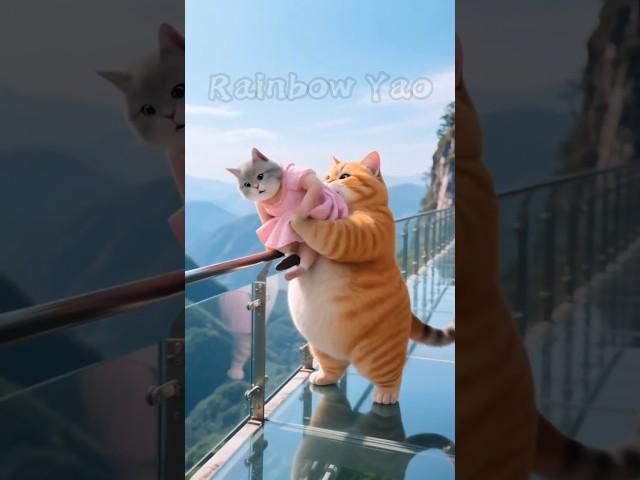 The evil cat pushed his wife off a cliff to scam insurance money#story #cute #animals