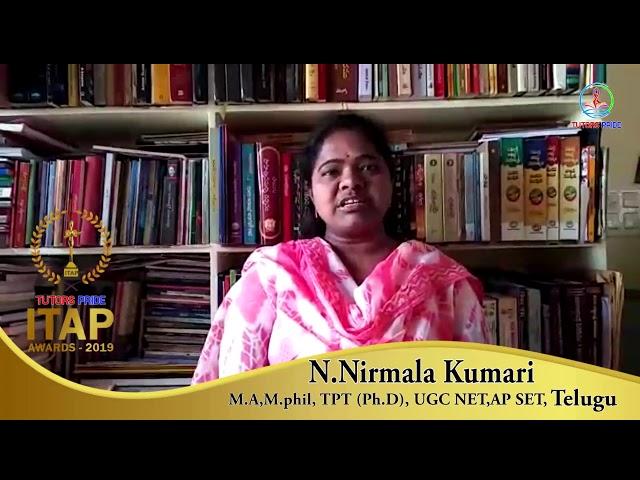 Ideal Teaching Awards Programme -ITAP-2019 Nominee N.Nirmala Kumari-Telugu